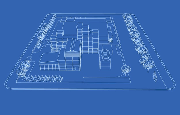 Ilustración 3D del proyecto de construcción.