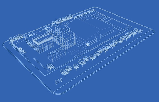 Ilustración 3D del proyecto de construcción.