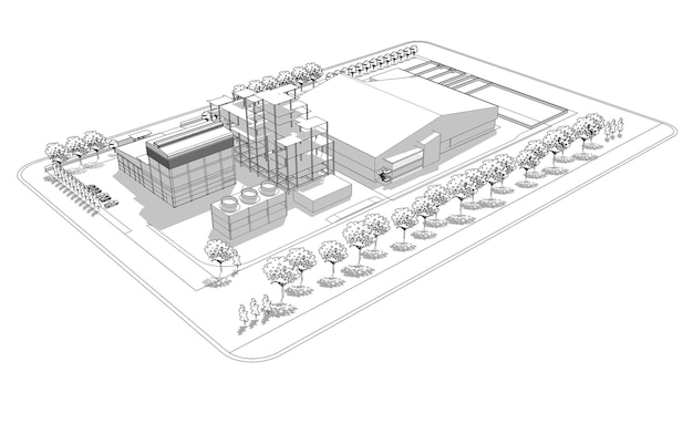 Ilustración 3D del proyecto de construcción.