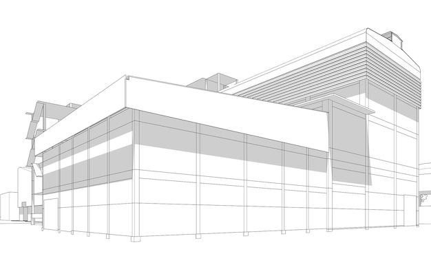 Ilustración en 3D del proyecto de construcción