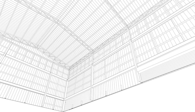 Ilustración 3D de un proyecto industrial
