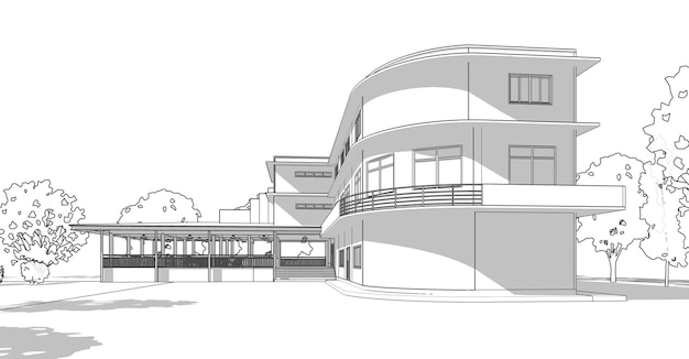 Ilustración 3D de un proyecto residencial