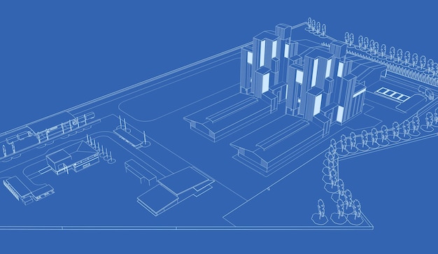 Ilustración 3D de un proyecto residencial