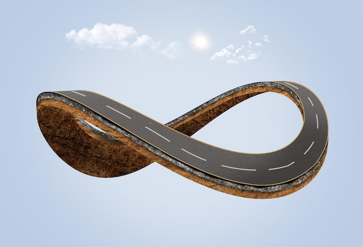 Foto ilustración 3d de publicidad vial de viajes y vacaciones anuncios aislados en carreteras y autopistas rectas