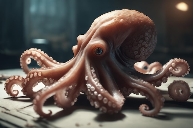 Foto ilustración 3d de un pulpo sobre un fondo blanco ilustración 3d de un pulpo sobre un fondo blanco