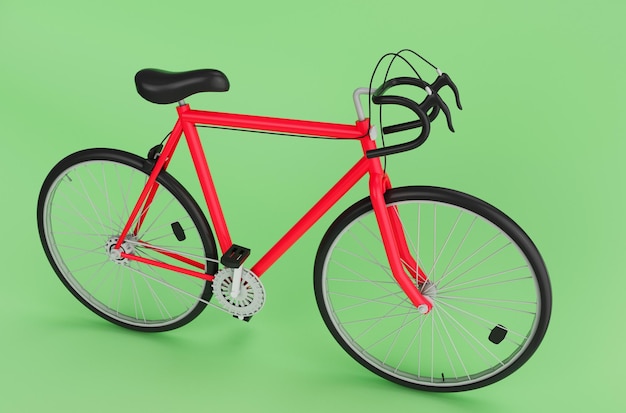 Ilustración 3d que representa una bicicleta deportiva moderna mínima sobre fondo blanco