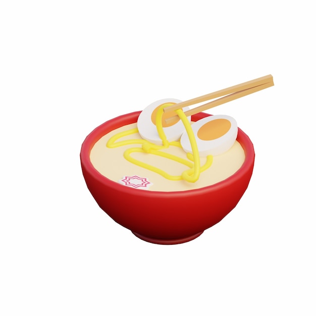 Ilustración 3D de Ramen