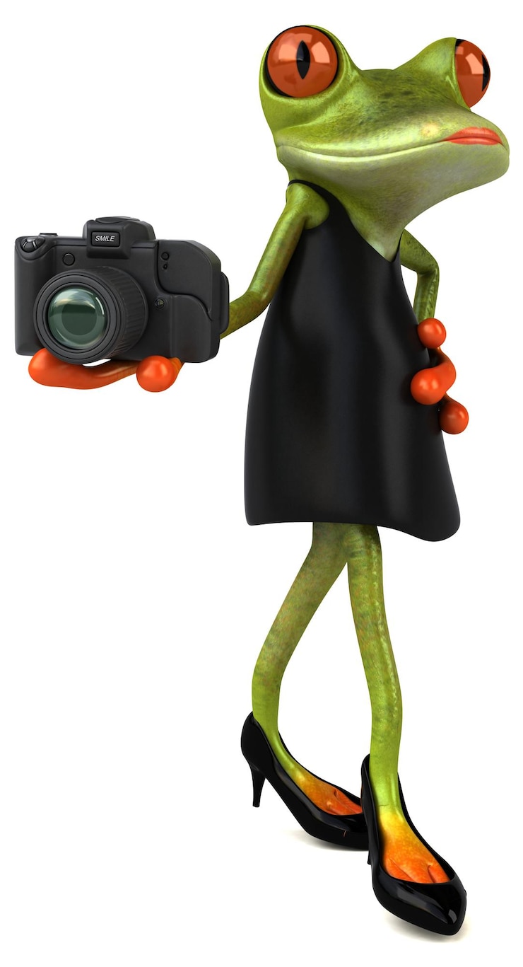 Foto ilustración 3d de rana divertida