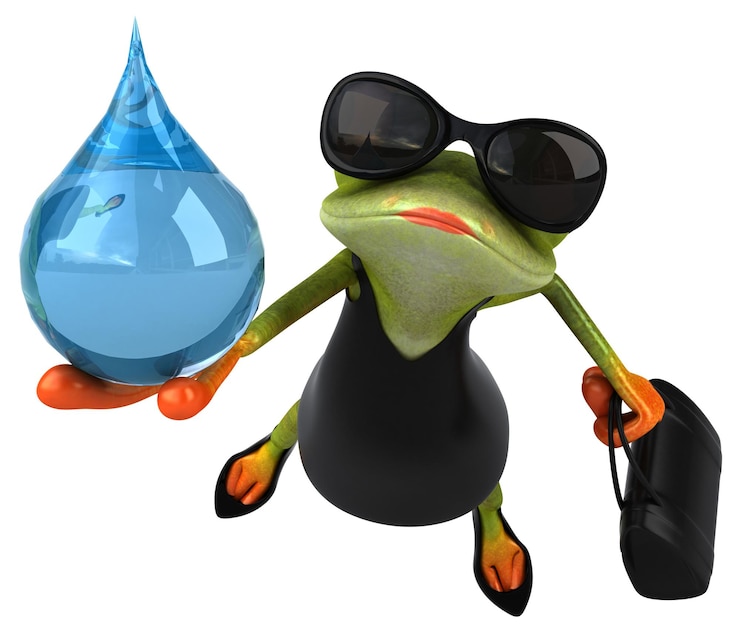 Foto ilustración 3d de rana divertida