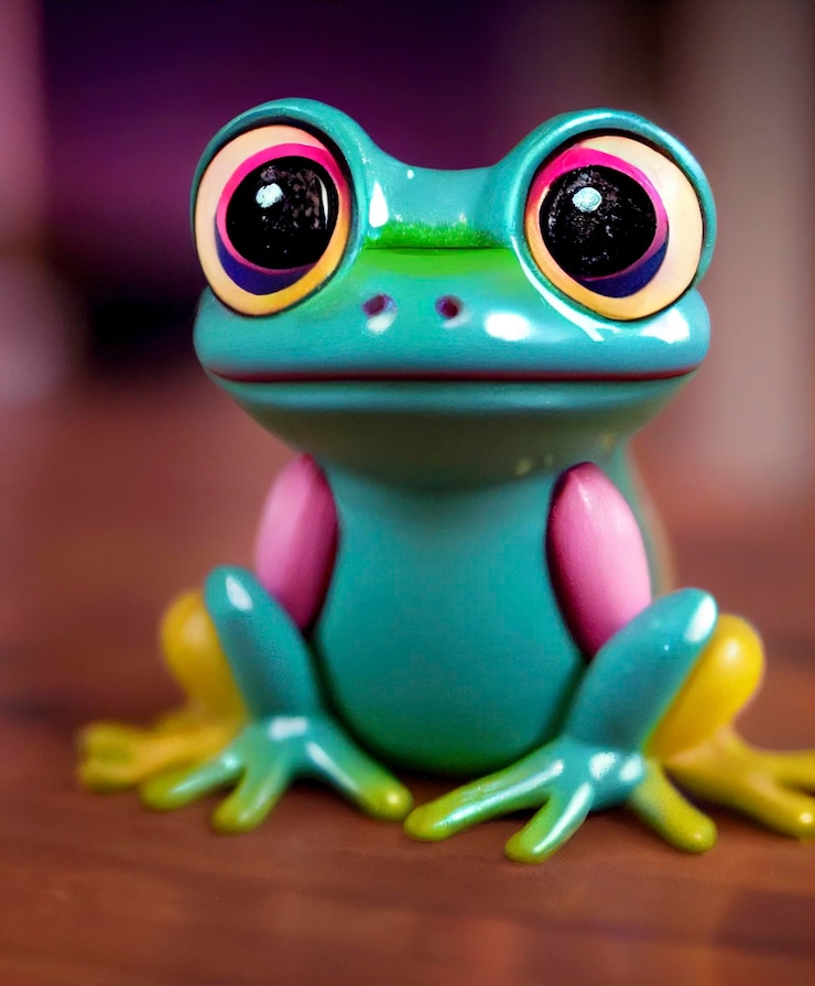 Foto ilustración 3d de rana linda
