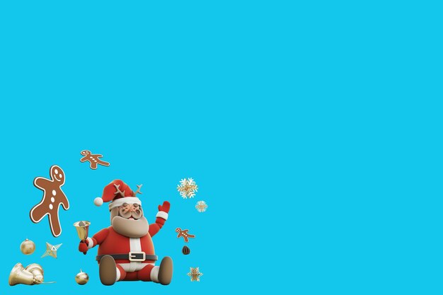 Ilustración 3d un regalo de santa claus el día de navidad