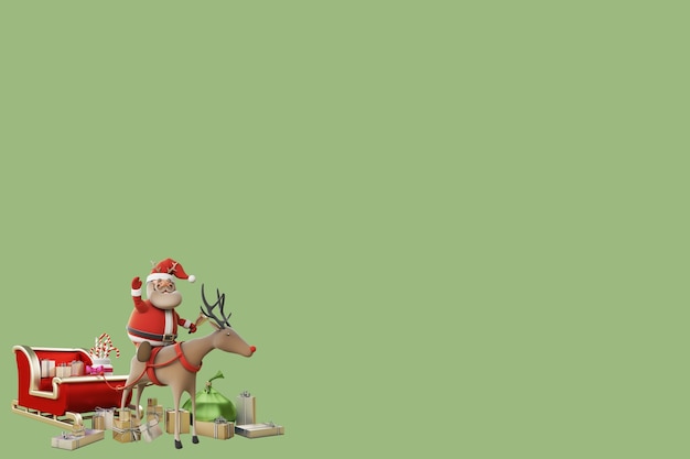 Ilustración 3d un regalo de santa claus el día de navidad