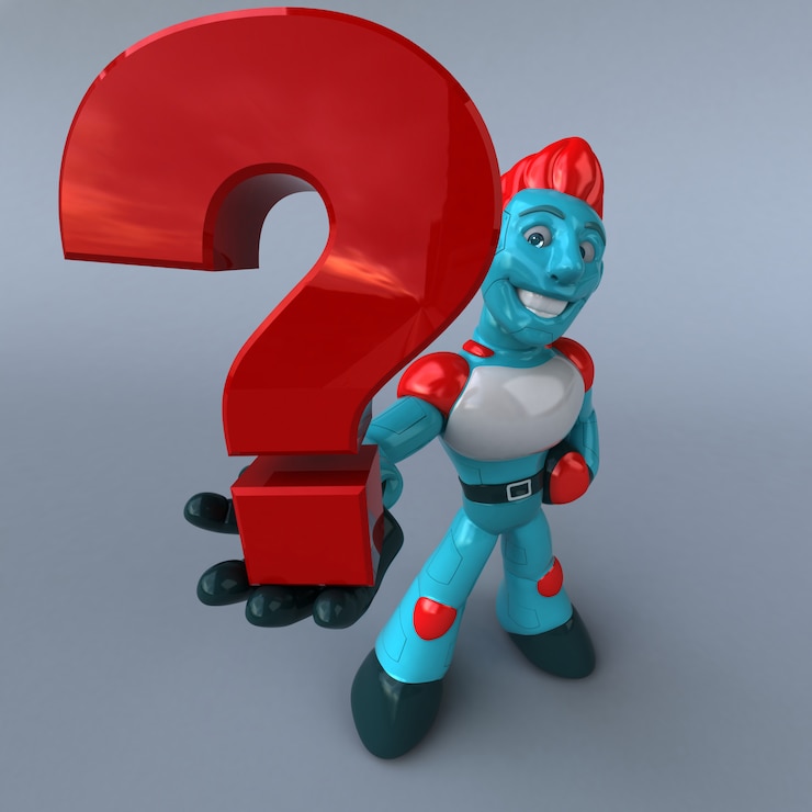 Foto ilustración 3d robot rojo