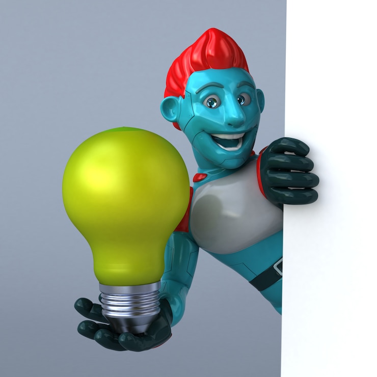 Foto ilustración 3d robot rojo