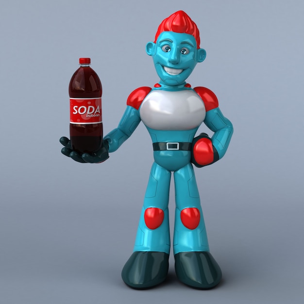 Ilustración 3D Robot rojo