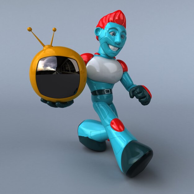 Ilustración 3D Robot rojo