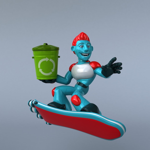 Ilustración 3D Robot rojo