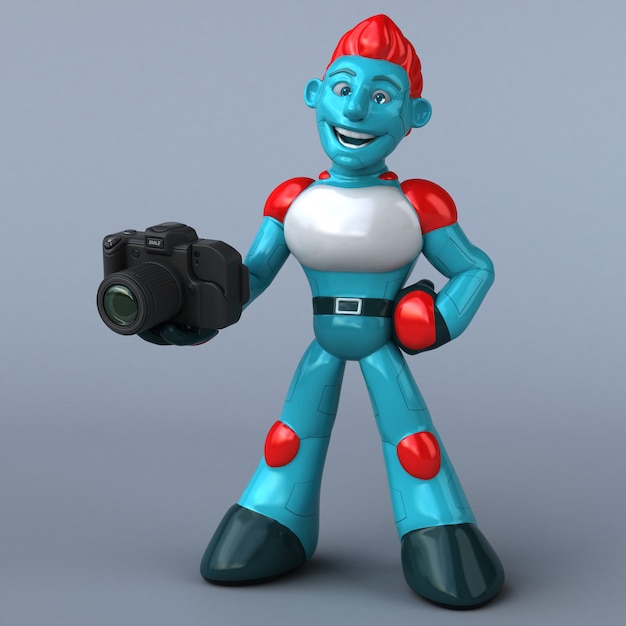 Ilustración 3D Robot rojo