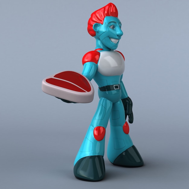 Ilustración 3D Robot rojo