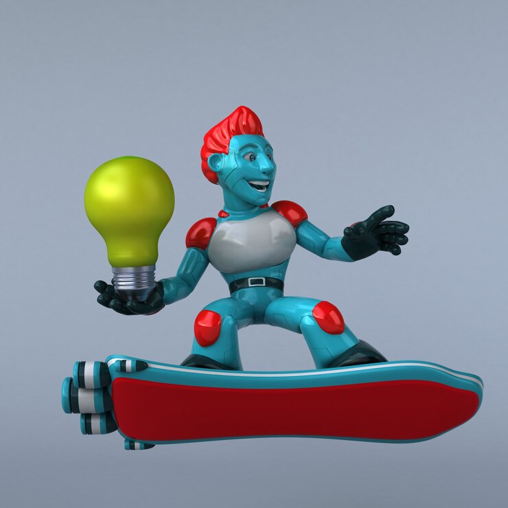 Foto ilustración 3d robot rojo