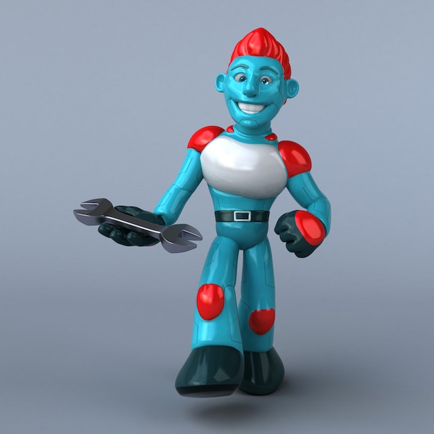 Ilustración 3D Robot rojo