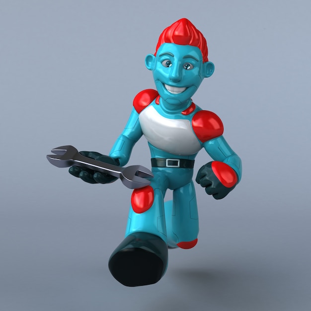 Ilustración 3D Robot rojo