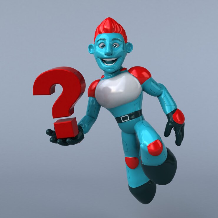 Foto ilustración 3d robot rojo