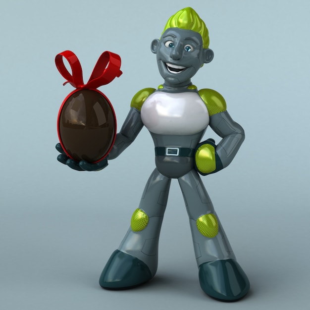 Ilustración 3D de robot verde