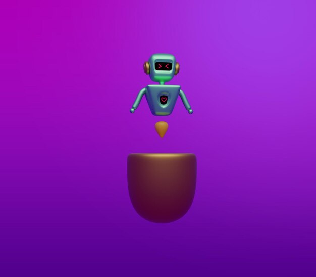 Ilustración 3d de robot