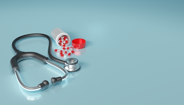 Ilustración 3d de salud y medicina