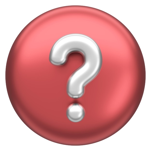 Ilustración en 3D del signo de interrogación