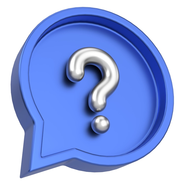 Foto ilustración en 3d del signo de interrogación