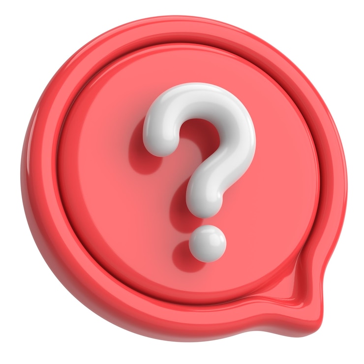 Foto ilustración en 3d del signo de interrogación