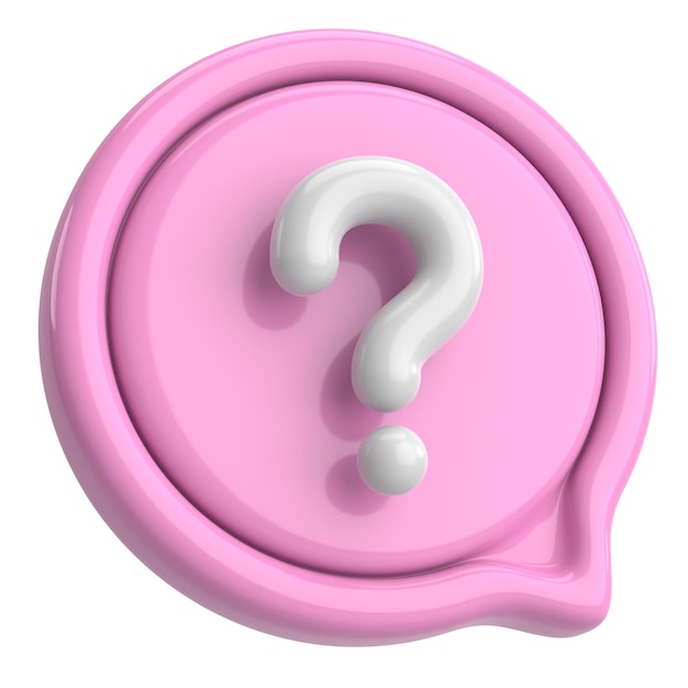 Ilustración en 3D del signo de interrogación