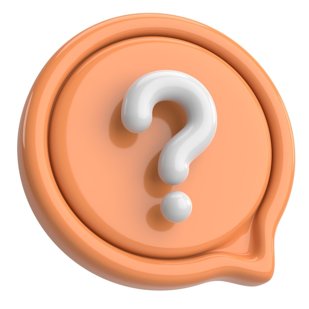 Ilustración en 3D del signo de interrogación