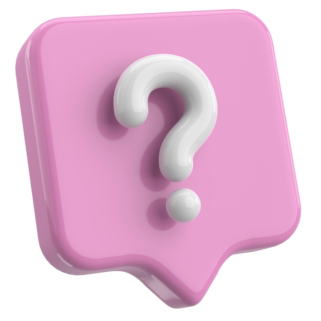 Ilustración en 3D del signo de interrogación