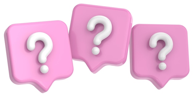 Ilustración en 3D del signo de interrogación