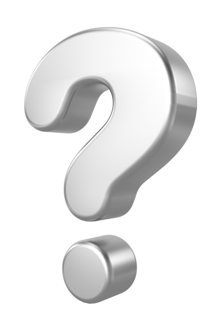 Ilustración en 3D del signo de interrogación