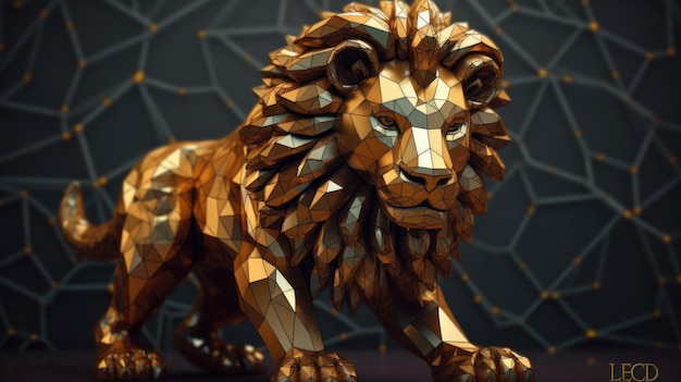 Ilustración 3d del signo del zodiaco leo