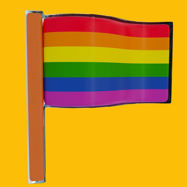 Foto ilustración 3d del símbolo de la comunidad lgbt