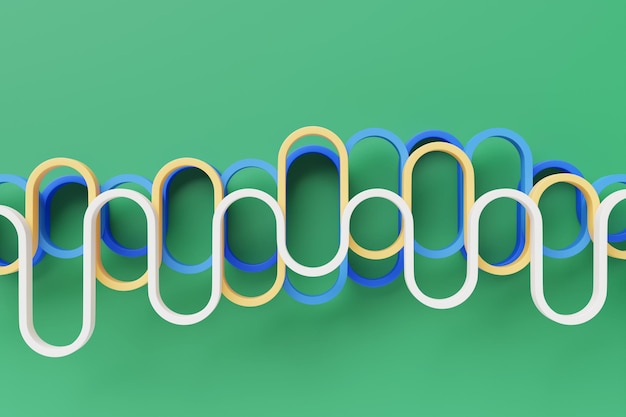 Ilustración 3d de superficie de onda colorida geométrica Patrón de formas geométricas simples