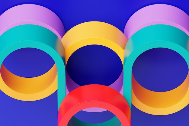 Ilustración 3d de superficie de onda colorida geométrica Patrón de formas geométricas simples