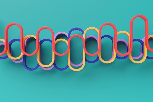 Ilustración 3D de la superficie de onda geométrica de colores Patrón de formas geométricas simples