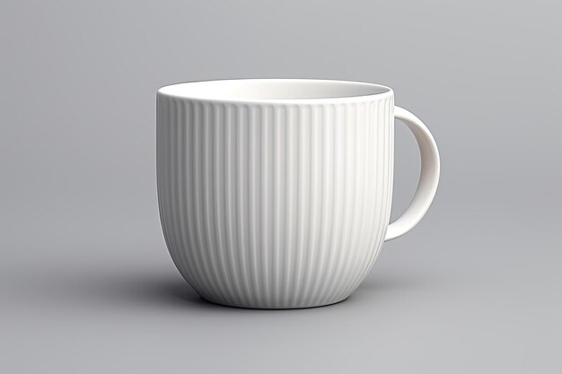 Ilustración 3d de taza blanca clásica realista