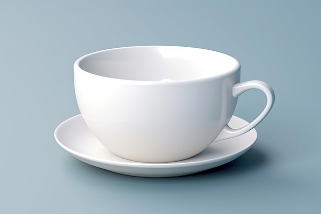 Ilustración 3d de taza blanca clásica realista