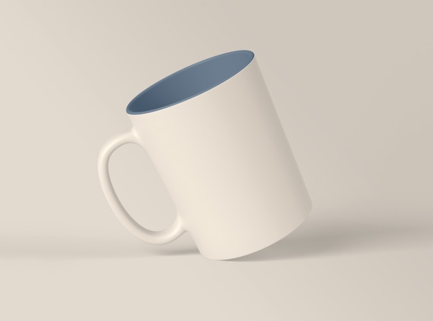 Ilustración 3D Taza de café en blanco