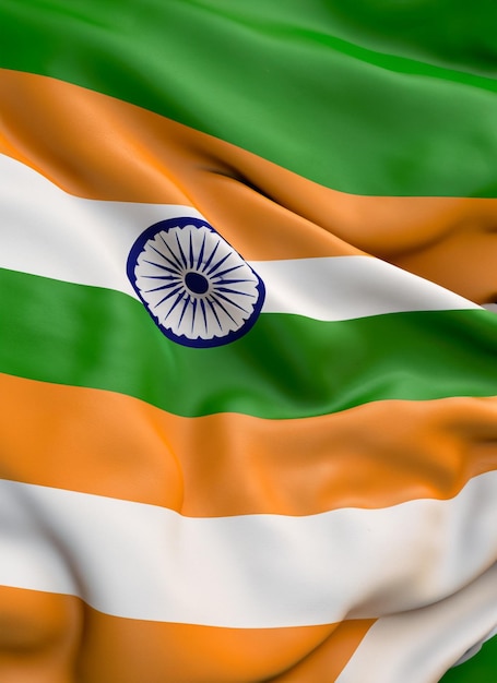 Ilustración en 3D de la textura de la bandera de la India