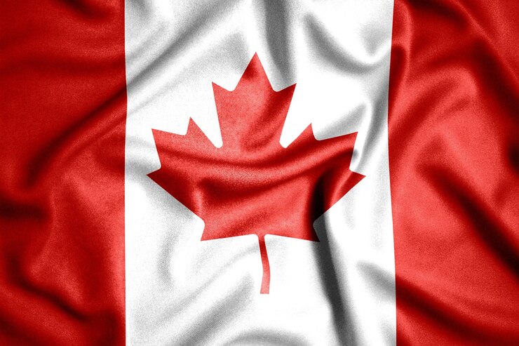 Ilustración 3D de la textura ondulante de la bandera de Canadá