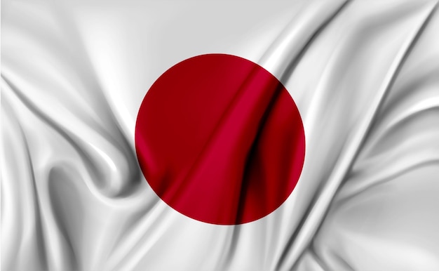 Ilustración 3d de la textura que agita de la bandera de Japón