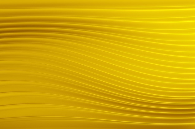 Ilustración 3d de una tira estéreo de diferentes colores Rayas geométricas similares a ondas Patrón de líneas de cruce brillante amarillo abstracto